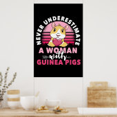 Woman with Guinea Pig Cavy Roddent Poster (Küche)