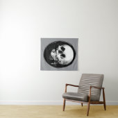 Woman With Halloween Cranium Reflection In Mirror Wandteppich (Beispiel (Horizontal))