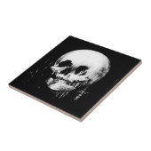 Woman with Halloween Skull Reflection In Mirror Fliese (Seite)