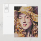 Woman with hat postkarte (Vorne/Hinten)