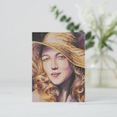 Woman with hat postkarte (Stehend Vorderseite)
