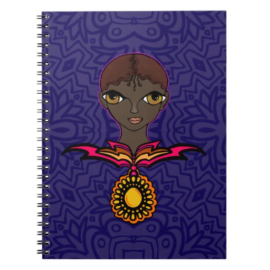 Woman with neckless and pendent notizblock (Vorderseite)