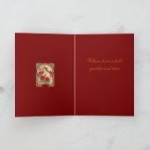 Woman With Roses Romantic Illustration Karte (Innenseite)