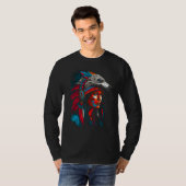 Woman Wolf Head Native American Interconnected T-Shirt (Vorne ganz)