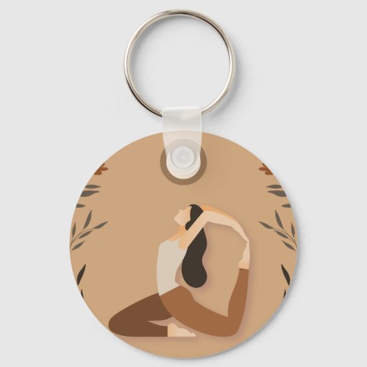 Woman yoga pose moon spiritual witchy schlüsselanhänger (Vorderseite)