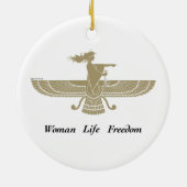 WomanLifeFreedom 2-seitige Keramik Ornament (Hinten)