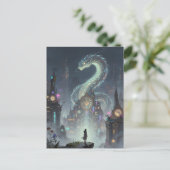 Womanon a Precipice Overlooking on Ancient City Postkarte (Stehend Vorderseite)