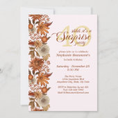 Woman's Autumn Flower Surprise 40th Birthday Einladung (Vorderseite)