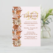 Woman's Autumn Flower Surprise 40th Birthday Einladung (Stehend Vorderseite)