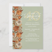 Woman's Autumn Flower Surprise 40th Birthday Einladung (Vorderseite)
