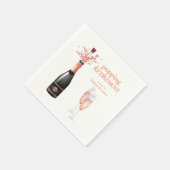 Woman's Elegant Popping Champagne Retirement Serviette (Ecke)