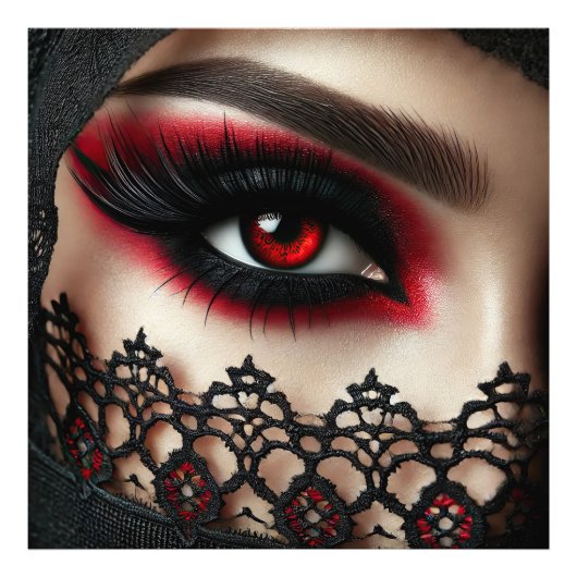 Woman's eye with a striking red iris fotodruck (Vorne)