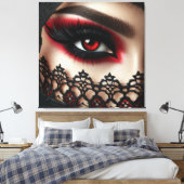 Woman's eye with a striking red iris leinwanddruck (Insitu (Schlafzimmer))