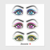 Womans Eyes eyeshadow Make-Clipart Aufkleber (Blatt)
