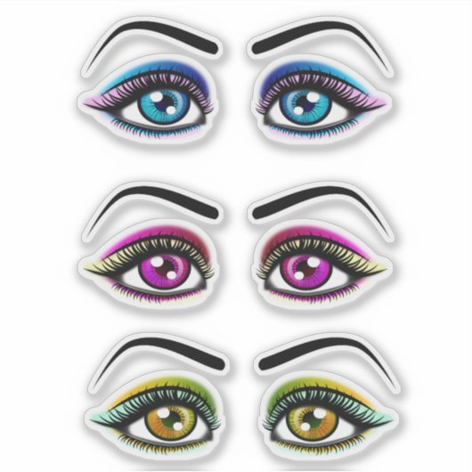 Womans Eyes eyeshadow Make-Clipart Aufkleber (Vorderseite)