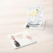 Woman's Funny Popping Champagne 40th Birthday Rechteckiger Pappuntersetzer (Vor Ort)