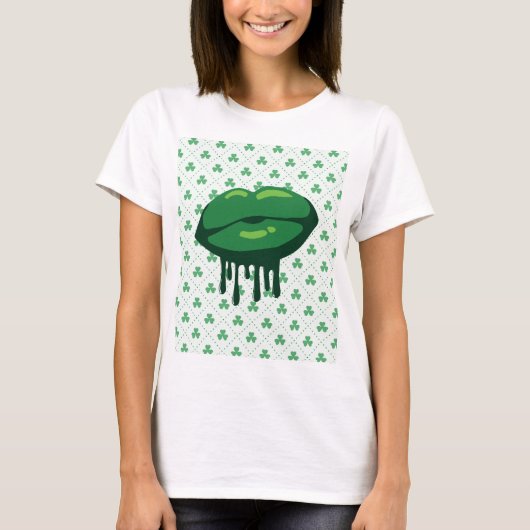 Woman's Lips St. Patrick's Day Design-66678 T-Shirt (Vorderseite)
