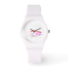 Woman's Sporty White Silicon Watch Armbanduhr