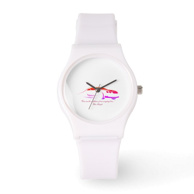 Woman's Sporty White Silicon Watch Armbanduhr (Vorderseite)