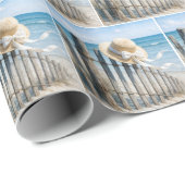 Woman's Summer Straw Hat In Ocean Breeze Geschenkpapier (Rolleneckpunkt)