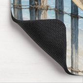 Woman's Summer Straw Hat In Ocean Breeze Mousepad (Ecke)