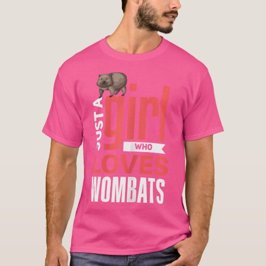 Womba Funny Girls Wombat Lover Girl I Liebe T-Shirt (Vorderseite)