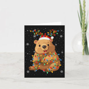 Wombat Animal Weihnachtsmannmütze Ugly Christmas T Karte