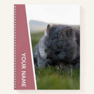 Wombat Australien Süße Tier essen, Rose Gold Notizblock