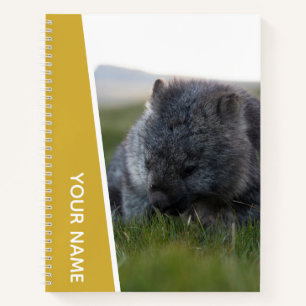 Wombat Australien Süßes Tier Essen, Gold Notizblock