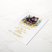 Wombat Baby-Dusche Folieneinladung (Gedreht)