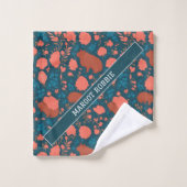 Wombat Blumenschmuck Personalisiertes Muster Badhandtuch Set (Waschlappen)