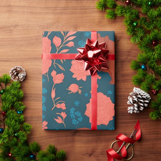 Wombat Blumenschmuck Personalisiertes Muster Geschenkpapier (Feiertagsgeschenk)