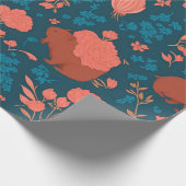 Wombat Blumenschmuck Personalisiertes Muster Geschenkpapier (Ecke)