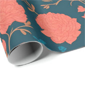 Wombat Blumenschmuck Personalisiertes Muster Geschenkpapier (Rolleneckpunkt)