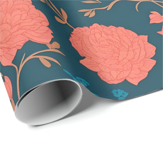 Wombat Blumenschmuck Personalisiertes Muster Geschenkpapier (Rolleneckpunkt)