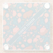 Wombat Blumenschmuck Personalisiertes Muster Glasuntersetzer (Rückseite)