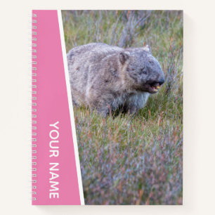 Wombat Calling Australia Süßes Tier, Rosa Notizblock