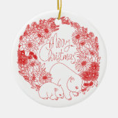 Wombat Christmas Red Keramik Ornament (Vorne)