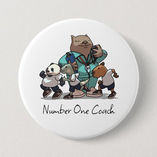 Wombat Danke Trainer-Geschenk Sport-Trainer Kunst Button (Vorderseite)