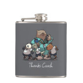 Wombat Danke Trainer-Geschenk Sport-Trainer Kunstw Flachmann (Vorderseite)