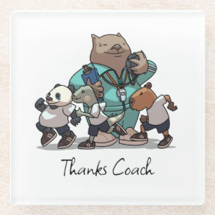 Wombat Danke Trainer-Geschenk Sport-Trainer Kunstw Glasuntersetzer