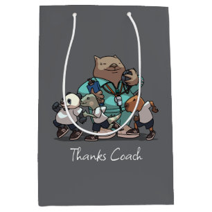 Wombat Danke Trainer-Geschenk Sport-Trainer Kunstw Mittlere Geschenktüte