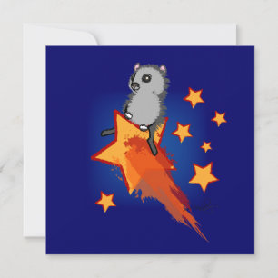 Wombat, der einen Shooting Star reitet