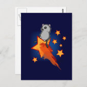 Wombat, der einen Shooting Star reitet Postkarte (Vorne/Hinten)