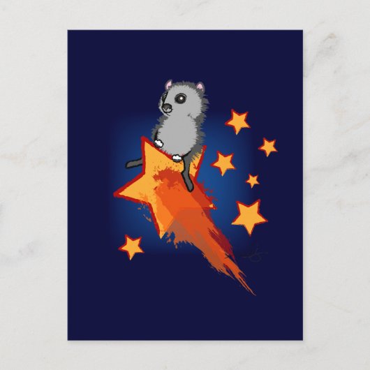 Wombat, der einen Shooting Star reitet Postkarte (Vorderseite)