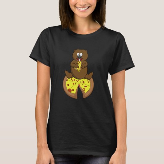 Wombat Eating Pizza Cute Australian Wombat Fast Fo T-Shirt (Vorderseite)