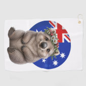 Wombat Ein Stückchen Australien Golfhandtuch (Horizontal)
