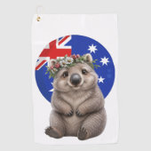 Wombat Ein Stückchen Australien Golfhandtuch (Vorderseite)