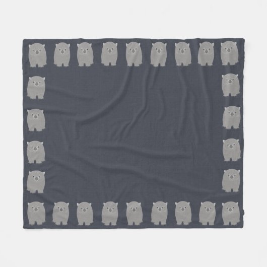 Wombat Fleece Blanket (Vorderseite (Horizontal))