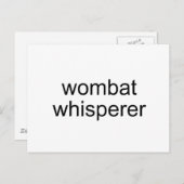 Wombat flüster postkarte (Vorne/Hinten)